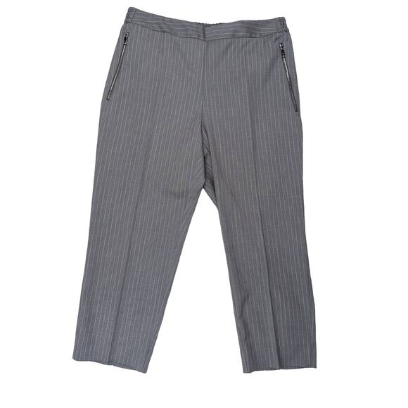 BOSS HUGO BOSS Telana Pinstripe Trousers Gray and White Size 10